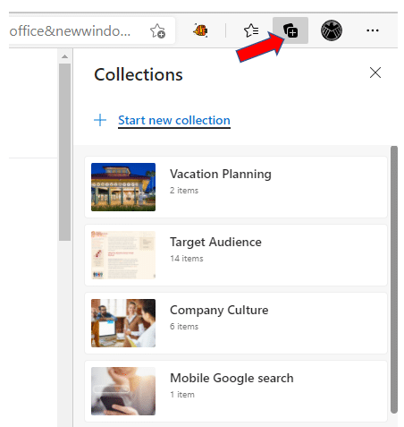 Collections in ms edge